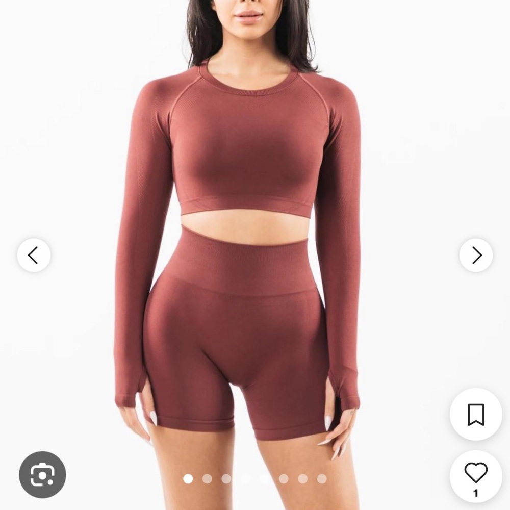 Alphalete Women's Bike Shorts Set - Deep Rust